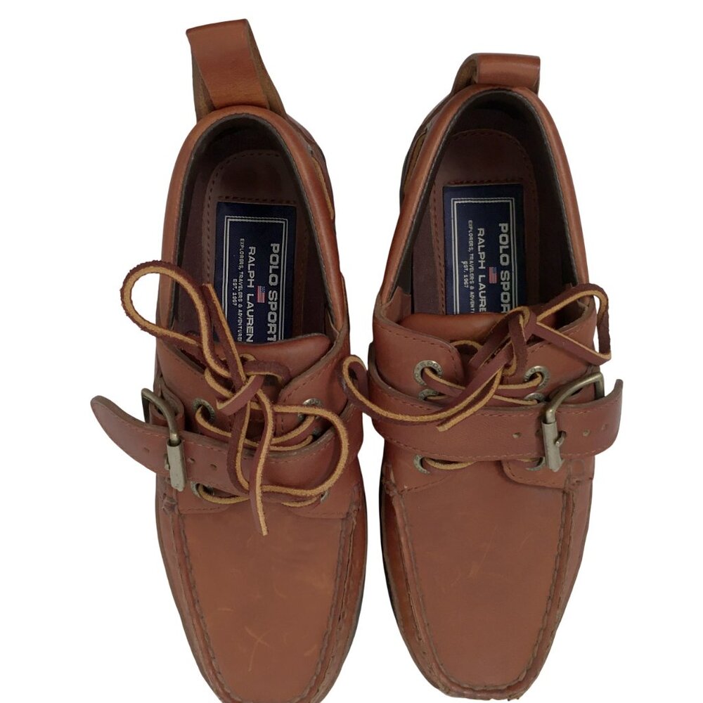 NEW Vintage Polo Sport Ralph Lauren Shoes!  5 1/2  Brown Leather  Moccasin Boots